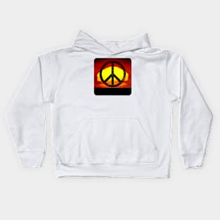 Sunset Silhouette Distressed Peace Symbol Kids Hoodie